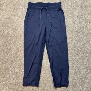 Lululemon Men Navy Blue Pinstripe Joggers Athletic Training Pants Size 6